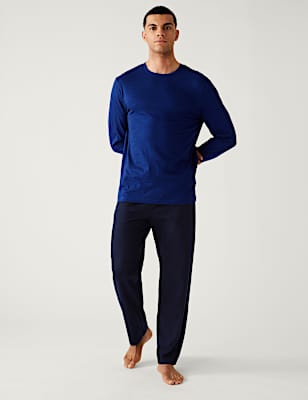 Pure Cotton Striped Crew Neck Pyjama Set