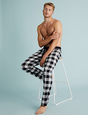 Brushed Cotton Checked Pyjama Bottoms
