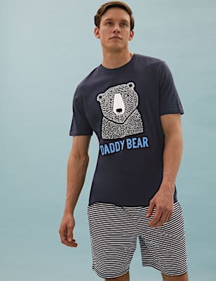 Pure Cotton Daddy Bear Print Pyjama Set