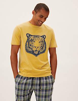 Pure Cotton Tiger Graphic Loungewear Top