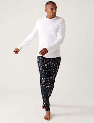 Supersoft Beer Print Loungewear Bottoms