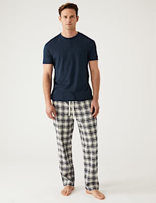 Pure Cotton Checked Pyjama Bottoms
