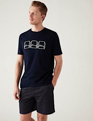 Pure Cotton Computer Graphic Loungewear Top