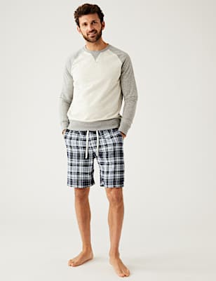 Pure Cotton Checked Loungewear Shorts