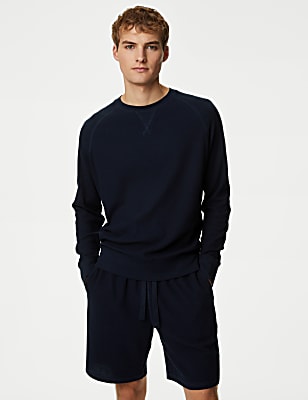 Pure Cotton Waffle Loungewear Sweatshirt