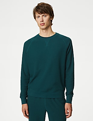 Pure Cotton Waffle Loungewear Sweatshirt