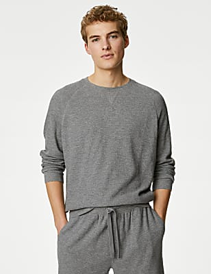 Pure Cotton Waffle Loungewear Sweatshirt