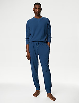 Pure Cotton Waffle Jogger Bottoms