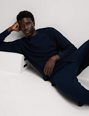 Pure Cotton Waffle Loungewear Sweatshirt