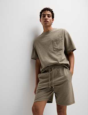 Cotton Rich Striped Lounge Shorts