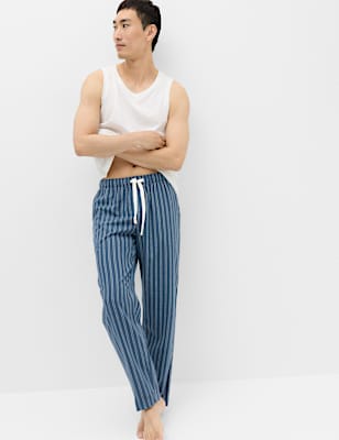 Pure Cotton Striped Loungewear Bottoms