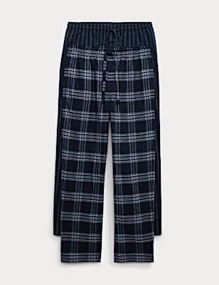 2pk Brushed Cotton Pyjama Bottoms