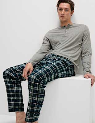 Pure Cotton Henley Check Pyjama Set
