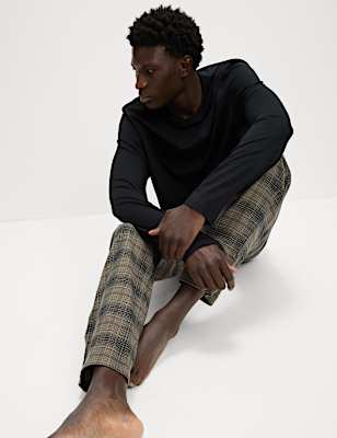 Brushed Cotton Ombre Check Pyjama Set