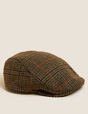Pure Wool Checked Flat Cap with Stormwear&trade;