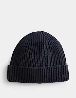 Ribbed Knitted Beanie Hat