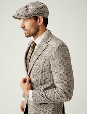 Cotton Rich Checked Baker Boy Hat