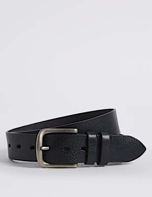 Leather Rectangular Buckle Denim Belt