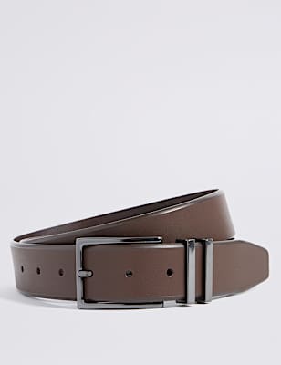 Leather Double Metal Keeper Smart Belt