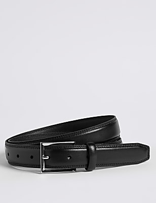 High Shine Leather Buckle Belt