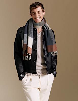 Cohen Merino Wool with Cashmere Tartan Scarf