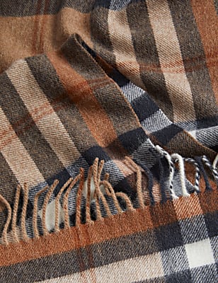 Merino Wool Checked Scarf