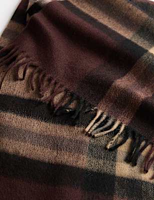 Merino Wool Checked Scarf