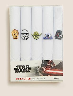 5 Pack Pure Cotton Star Wars&trade; Handkerchiefs