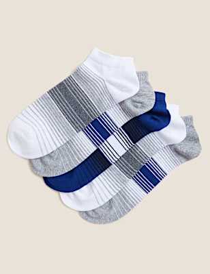 5pk Cool & Fresh&trade; Striped Trainer Socks