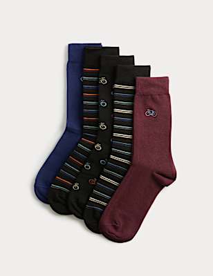 5pk Cool & Fresh™ Bike Cotton Rich Socks