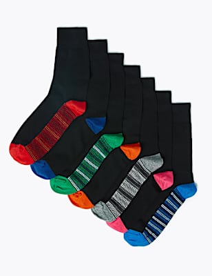 7pk Cool & Fresh&trade; Striped Sole Socks