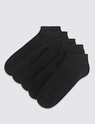 5 Pack Cotton Blend Trainer Liner Socks