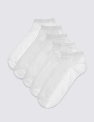 5 Pack Cotton Blend Trainer Liner Socks