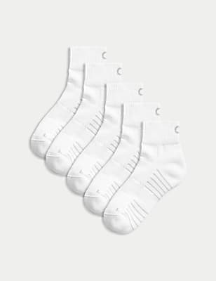 5pk Cushioned Quarter Liner Sport Socks