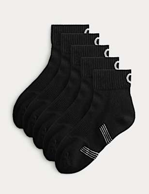 5 Pack Freshfeet Cushioned Cotton Rich Quarter Liner Sport Socks