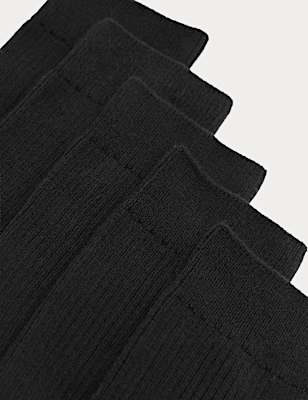 5 Pack Cotton Rich Ribbed Socks