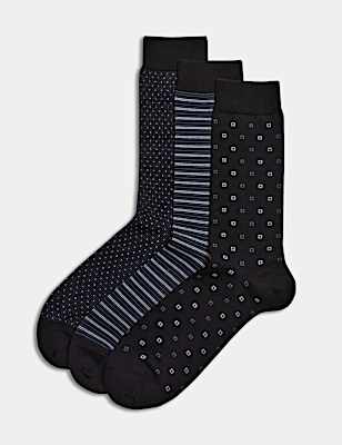 3pk Egyptian Cotton Rich Socks