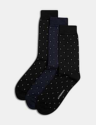 3 Pack Merino Wool Blend Design Socks