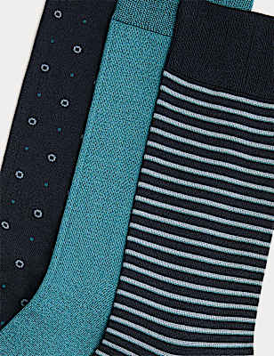 3 Pack Mercerised Cotton Rich Socks