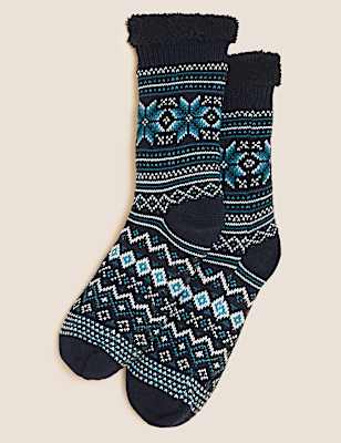 Fair Isle Slipper Socks