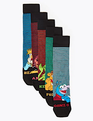 5 Pack Cotton Rich Muppets™ Socks