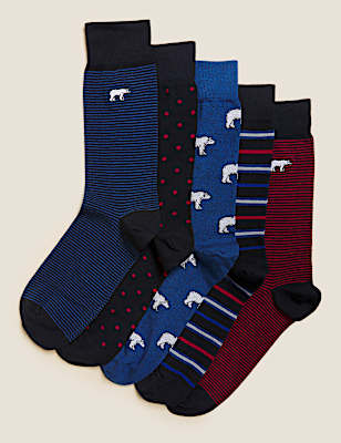 5pk Polar Bear Socks Gift Box