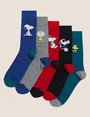5pk Snoopy&trade; Cotton Rich Socks