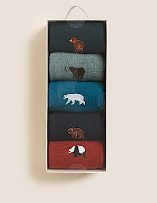 5pk Novelty Cotton Rich Socks