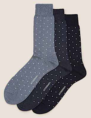 3pk Premium Cotton Polka Dot Socks