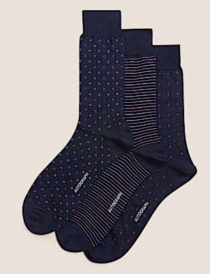 3pk Assorted Modal Pima Cotton Socks