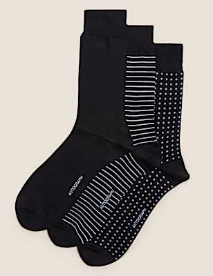 3pk Assorted Modal Pima Cotton Socks