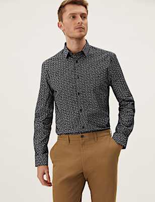 Slim Fit Cotton Rich Heart Print Shirt