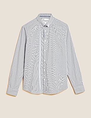 Slim Fit Cotton Rich Stretch Striped Shirt
