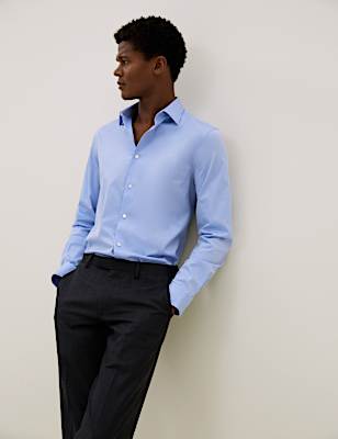 Slim Fit Cotton Rich Stretch Shirt